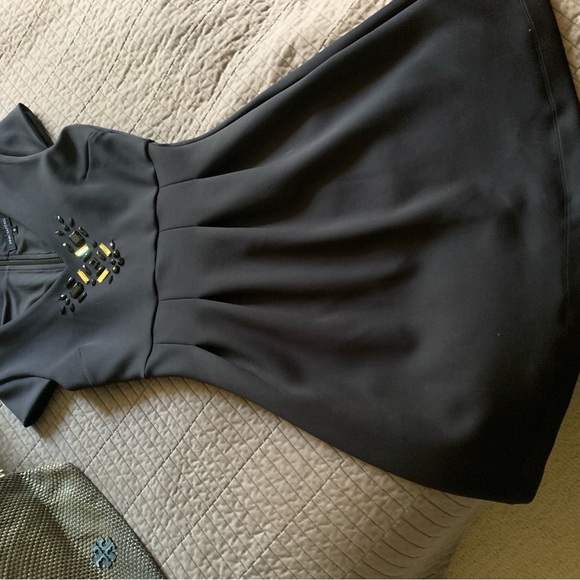 Pink Tartan cap sleeve black dress - Picture 2 of 9